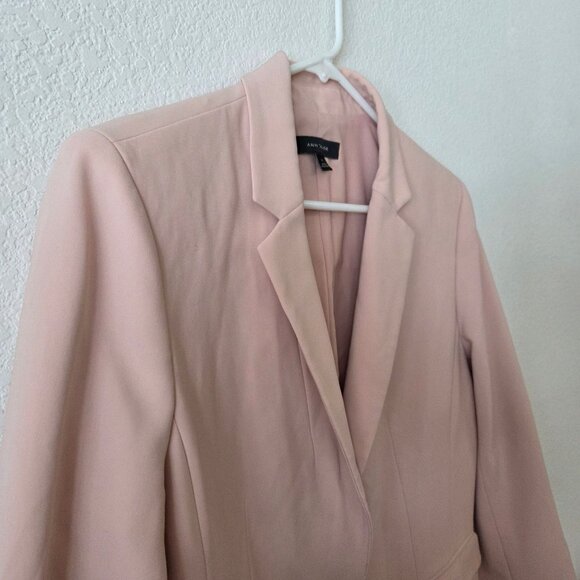 Ann Taylor US Womens Size 14 Blush Pink Blazer Single Button Business Office - Picture 2 of 11